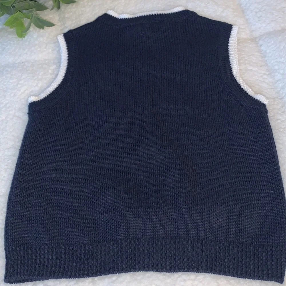 Gymboree Navy Blue Argyle Vest 12-18M Baby Boy EUC